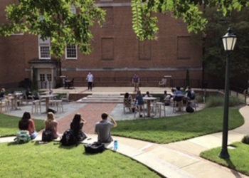 Sondheim Intensive opera students  perform Fridays in Boren Courtyard