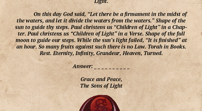 Sons of Light release new riddle