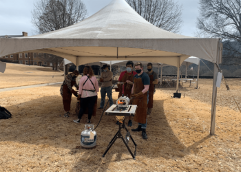 Samford Blacksmithing club forges on quad