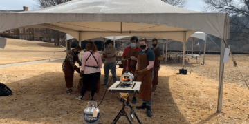 Samford Blacksmithing club forges on quad