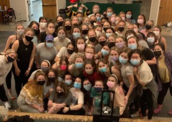 Groups practice choreography for Step Sing