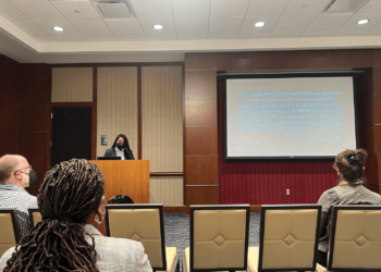 Professor Niya Pickett Miller speaks at event