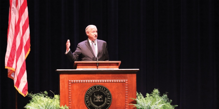Jon Meacham speaks during Love Thy Neighbor week