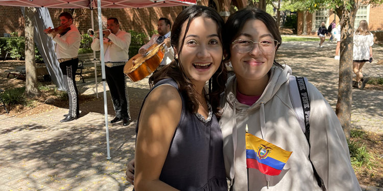 Students listen to the music of visiting Mariachis at Ben Brown.