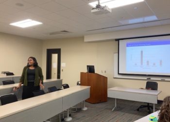 Nabors shares her research with those in attendance.