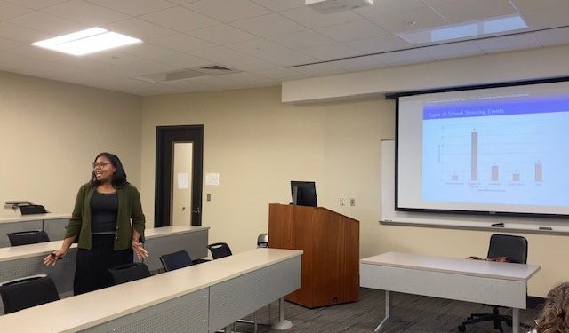 Nabors shares her research with those in attendance.