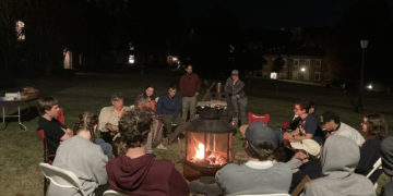 Todd tells true tales around the fire.