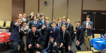 Members of Samford's newest fraternity, Beta Theta Pi.