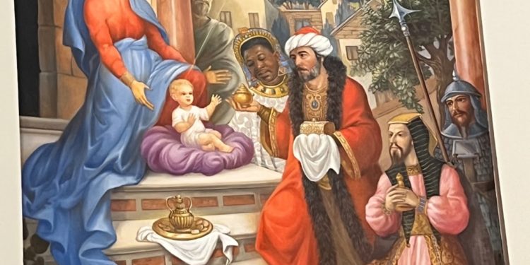 The mural in Hodges Chapel was painted by Petru Botezatu.