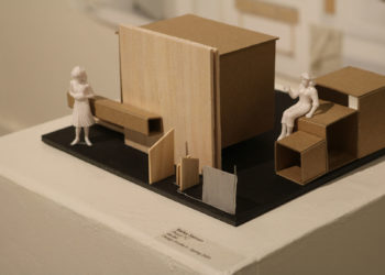 The exhibit highlighted student artwork.