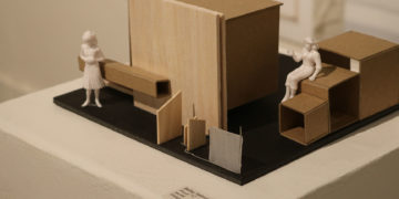 The exhibit highlighted student artwork.