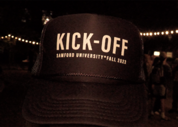 Hats commemorating the inaugural Fall Kick-Off were handed out at the event.