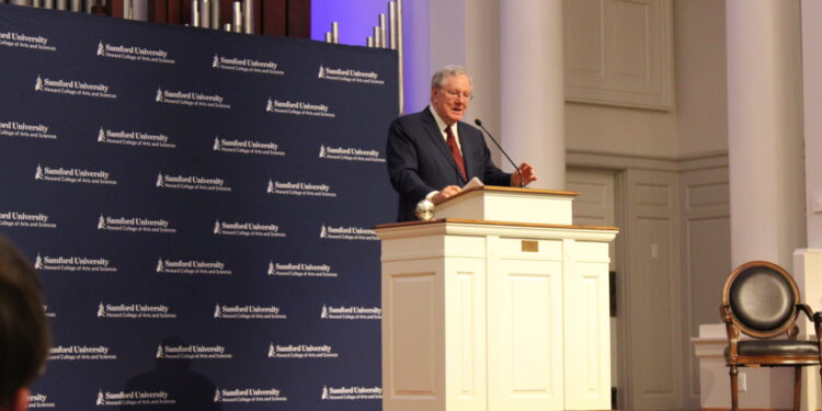 Steve Forbes speaks at Samford