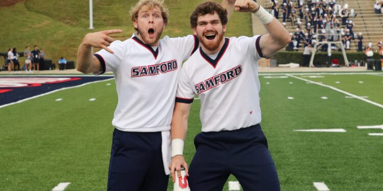 The men in red and blue