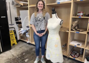 Style and substance: Samford student crafts dress out of Crimson newspapers